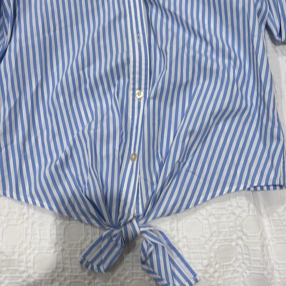 NWT Vineyard Vines Blue & White Striped Blouse - Picture 5 of 5